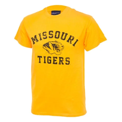 Missouri Tigers Gold Short Sleeve T-Shirt Welt Pockets Slit Pockets Flap Pockets