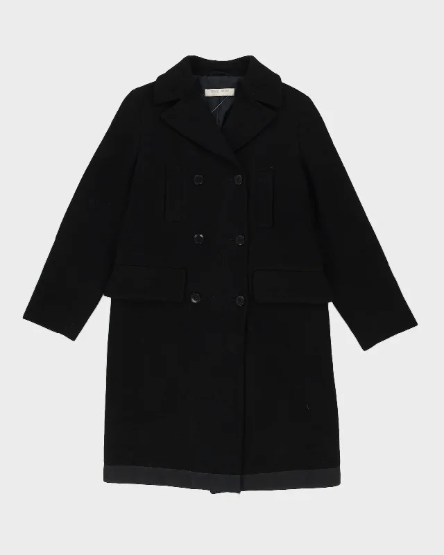 Miu Miu Black Tailored Overcoat - XS Stylish Trench Overcoat