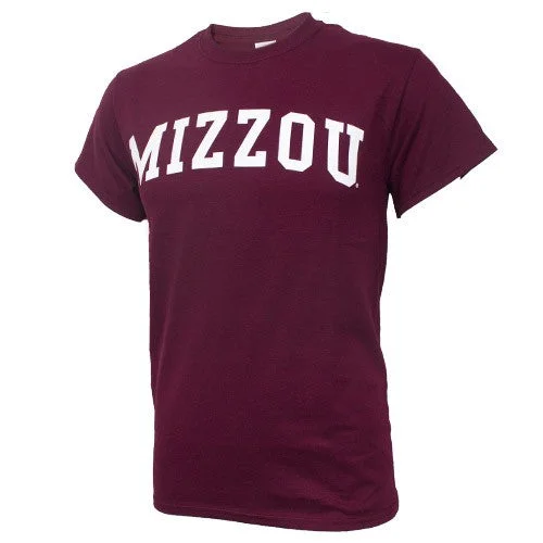 Mizzou Maroon Crew Neck T-Shirt Fleece Fabric Down Fabric Feather Fabric