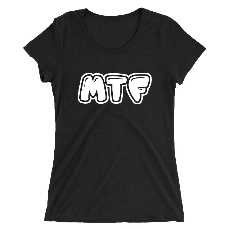 Movie The Food™ "MTF Logo" Women's T-Shirt Ribbed Striped Patterned