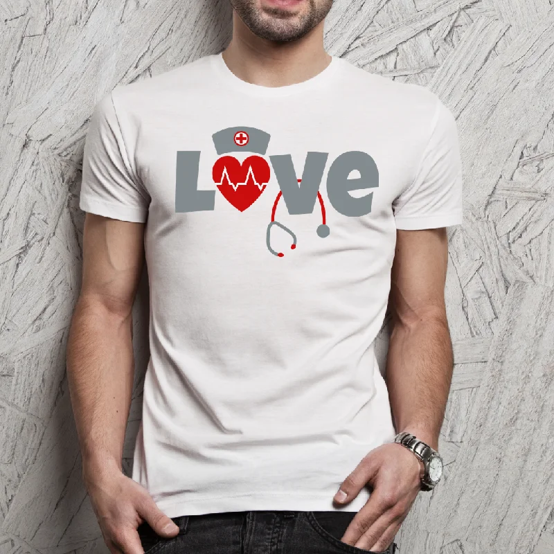 Nurse Love Unisex T-Shirt Thin T-Shirt Open Front Quick Dry