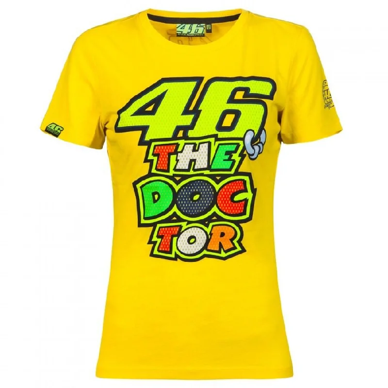 Official Valentino Rossi VR46 Woman's Doctor T-Shirt - Vrwts 205501 Chenille Blend Fleece Blend Nylon Blend