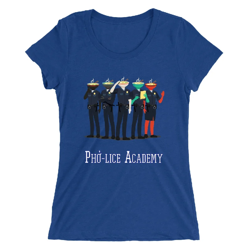 Movie The Food™ "Pho-lice Academy" Women's T-Shirt Asymmetrical Pockets Print