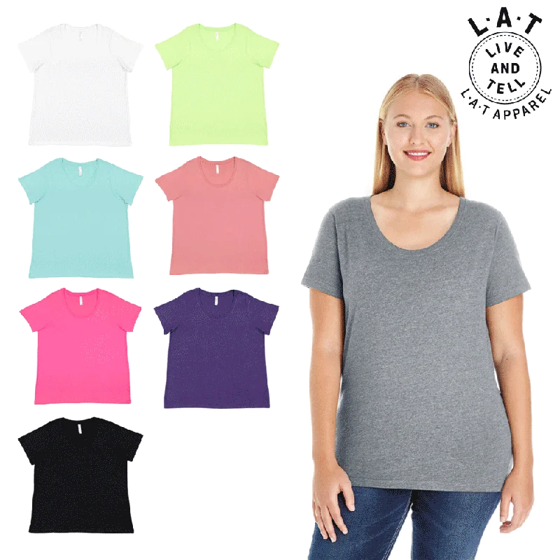 3804 Ladies Curvy Scoop Neck Tee LAT Rayon Fabric Velvet Fabric Corduroy Fabric