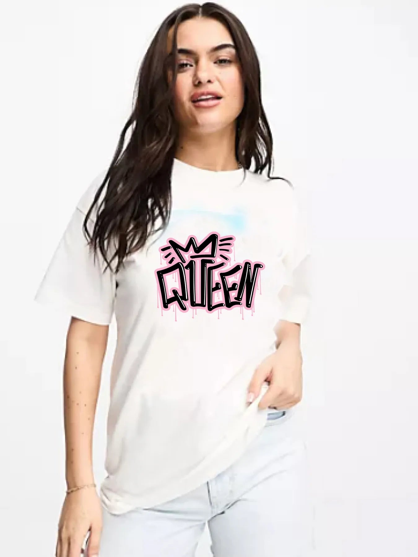 King Queen - Unisex T-Shirt Print Jacquard Patchwork