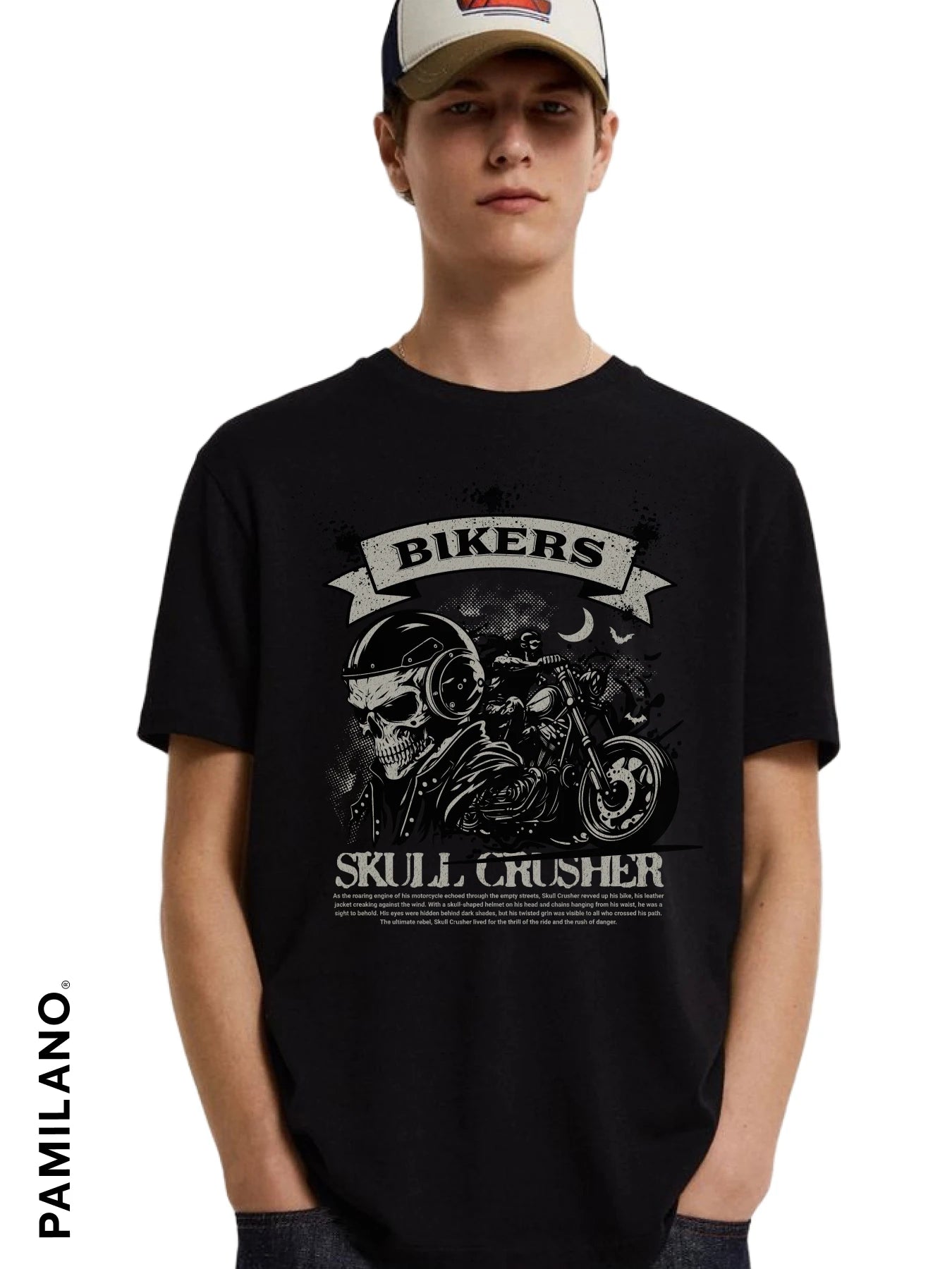 Skull Crusher Bikers - Unisex T-Shirt Cashmere Blend Cotton Blend Poly Blend