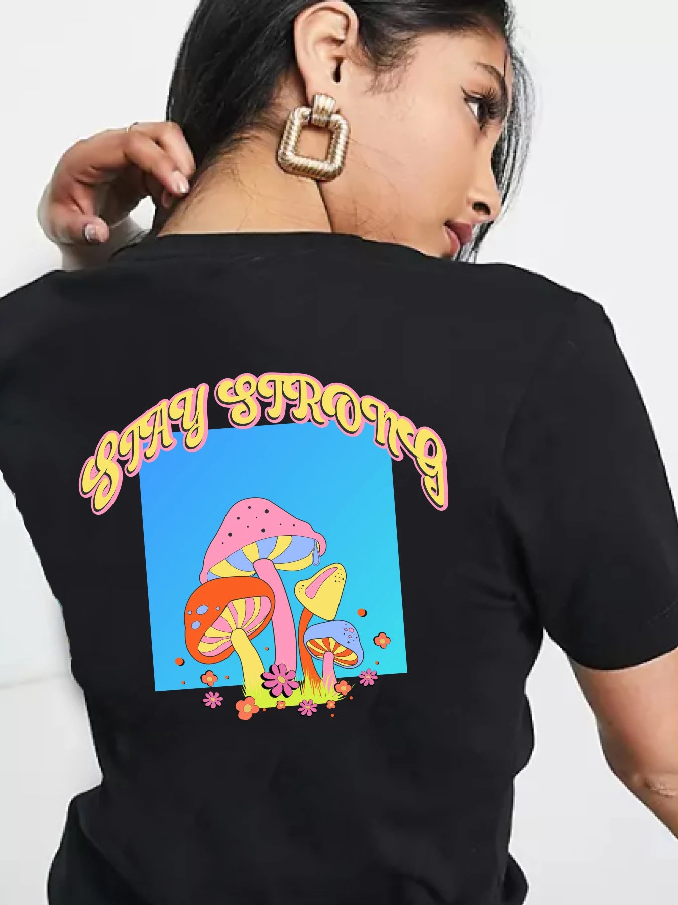 Stay Strong - T-Shirt Cotton Fabric Linen Fabric Terry Fabric