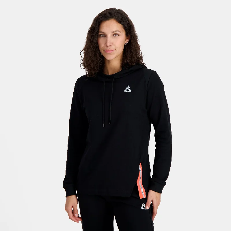 2310663-TRAINING LF Hoody N°2 W black | Sweat à capuche Femme Hoodie with Button Classic Timeless