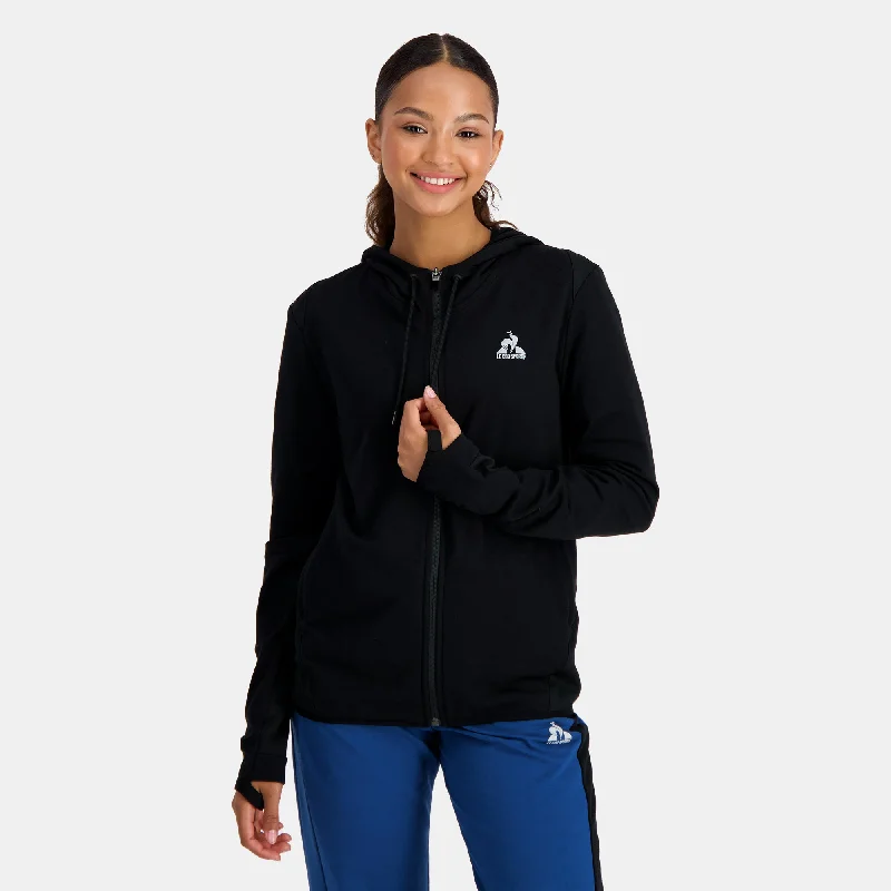 2310664-TRAINING LF FZ Hoody N°3 W black | Sweat zippé à capuche Femme Hoodie with Zipper Versatile Modern