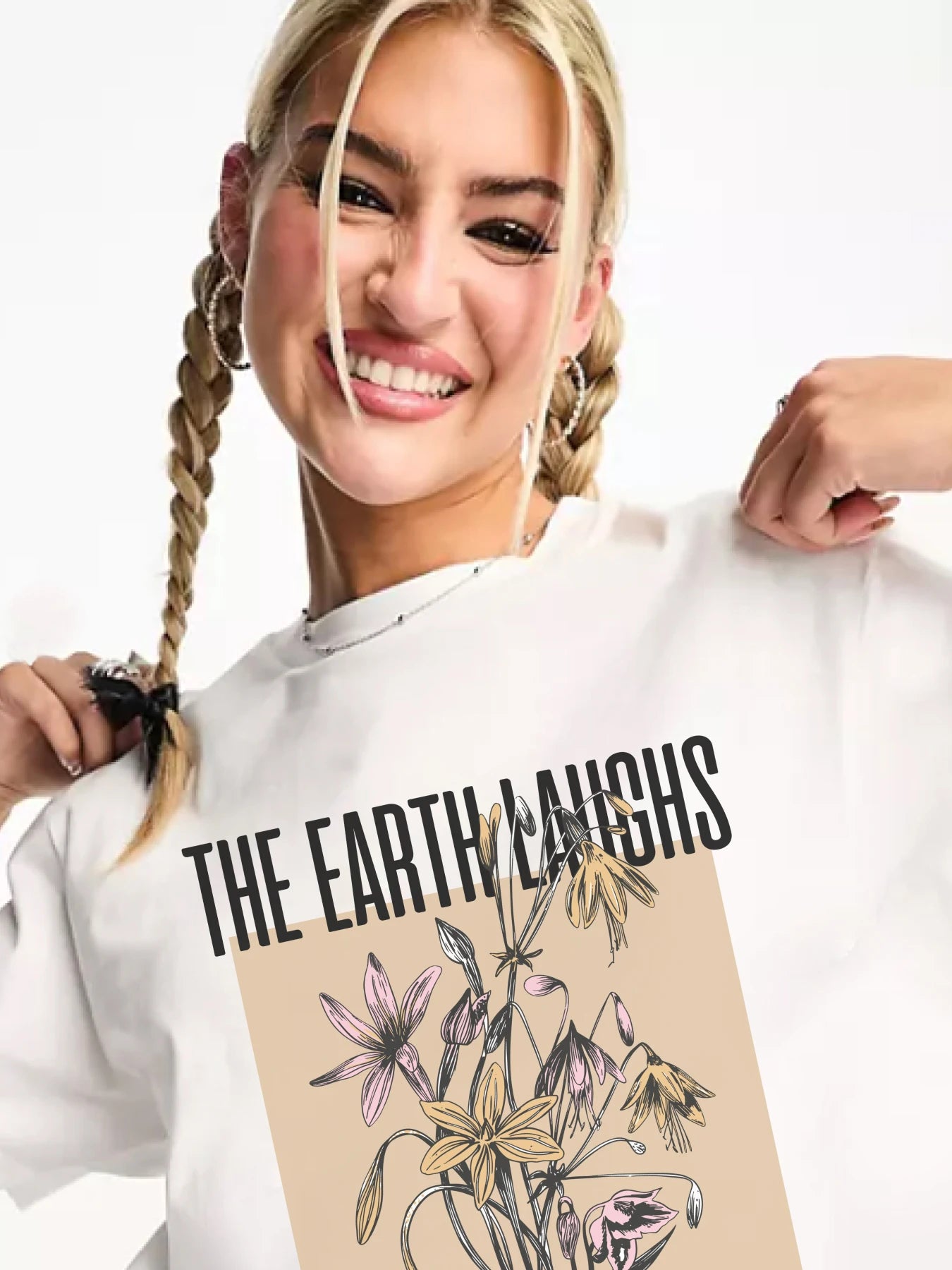 The Earth laughs In Flowers - T-Shirt Fitted T-Shirt Seamless Stretchy