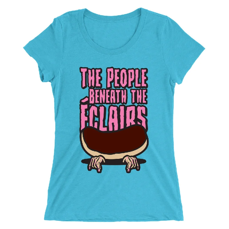 Movie The Food™ "The People Beneath The Eclairs" Women's T-Shirt Rayon Velvet Corduroy