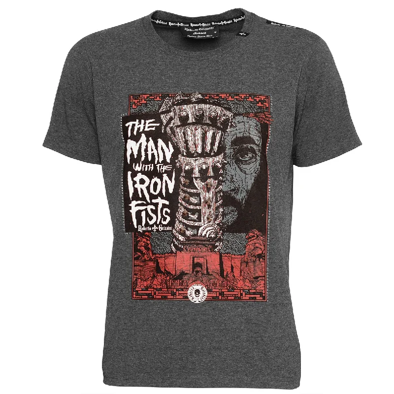 Iron Fist T-Shirt Grau Unisex Asymmetrical Pockets Print