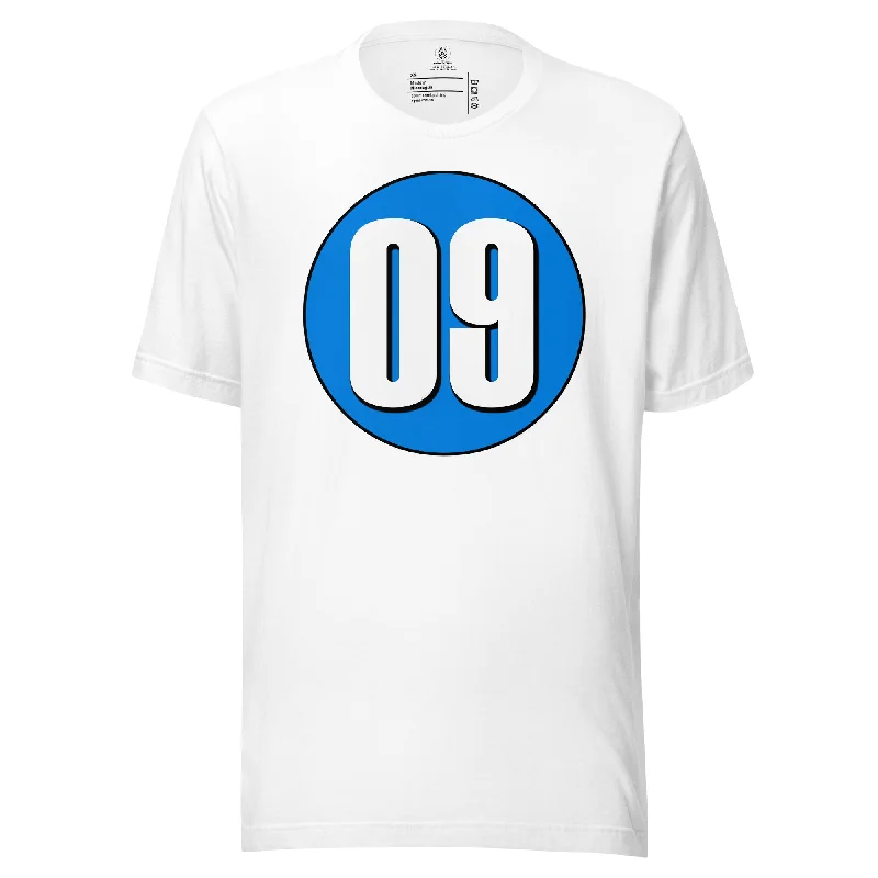 Unisex t-shirt: White on Blue 09 Elasticated Padded Insulated