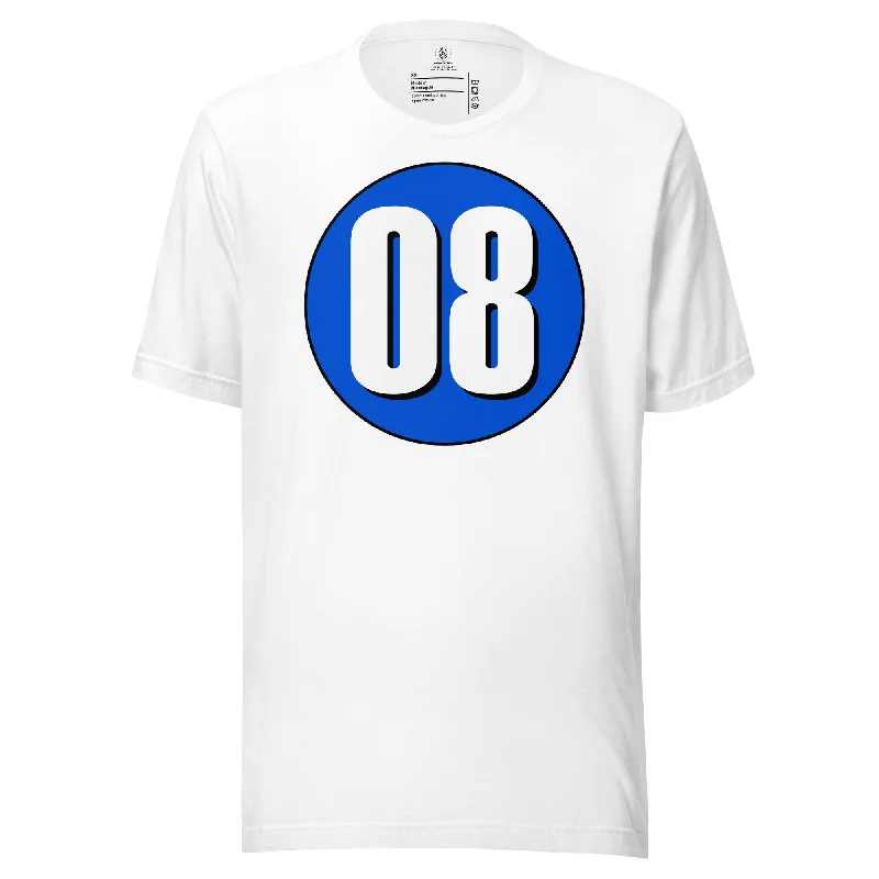 Unisex t-shirt: White on Periwinkle 08 Oversized T-Shirt Spandex breathable