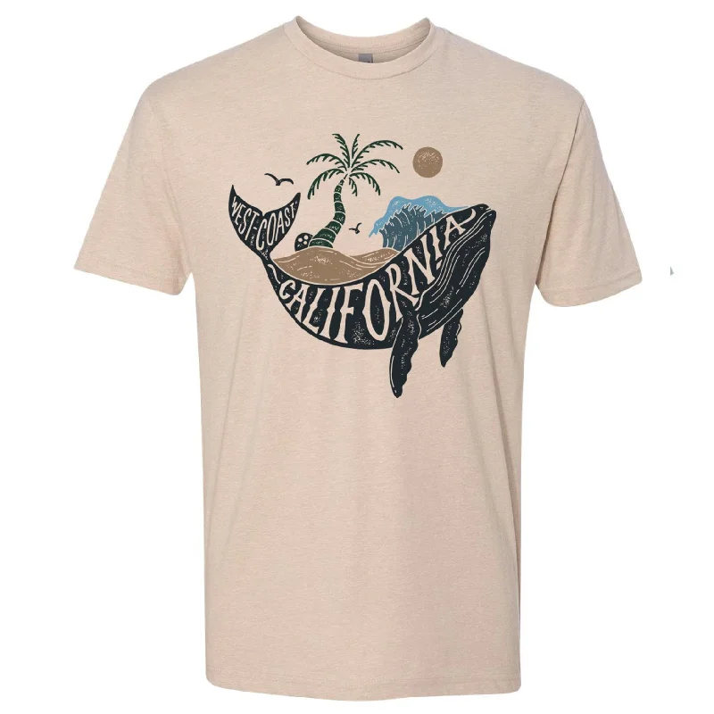 California Whale tan tee Sequined Glittery Shiny