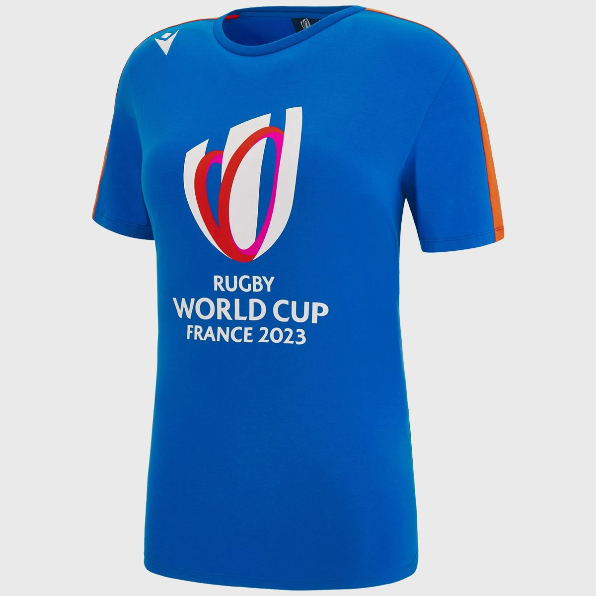 Macron Women's Rugby World Cup 2023 Logo Tee Royal Blue/Red Faux Fur Fabric Real Fur Fabric Shearling Fabric