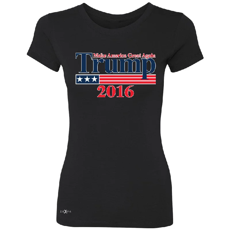 Zexpa Apparelâ„¢ Trump 2016 America Great Again Women's T-shirt Elections 2016 Tee Layered Multi-layer Single Layer