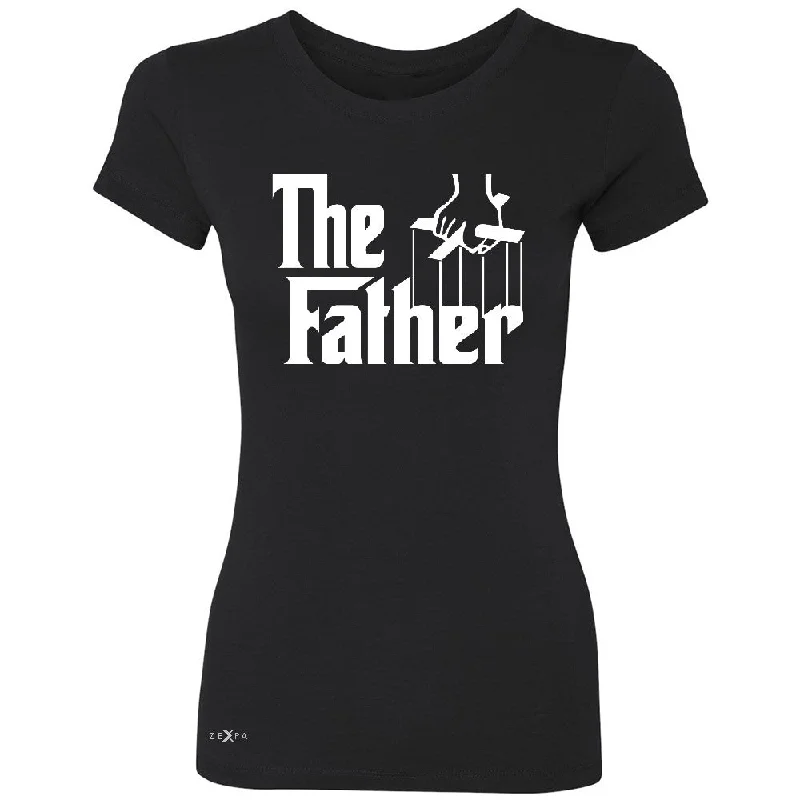 Zexpa Apparelâ„¢ The Father Godfather Women's T-shirt Couple Matching Mother's Day Tee Collared Crew Neck Turtle Neck