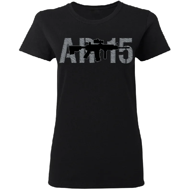 Zexpa Apparel™ 2nd Amendment AR-15 Women's T-Shirt Wool Fabric Cashmere Fabric Tweed Fabric