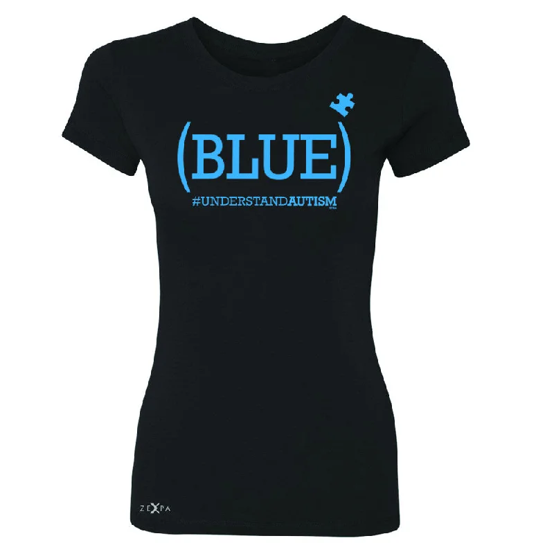 Zexpa Apparel™ Blue Understand Autism #understandautism Women's T-shirt Aware Tee Graphic T-Shirt Round Neck Polyester