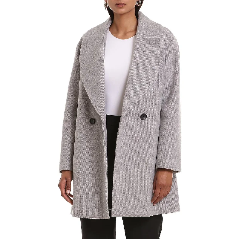 Bagatelle Womens Double-Breasted Midi Overcoat Relaxed Streetwear Coat