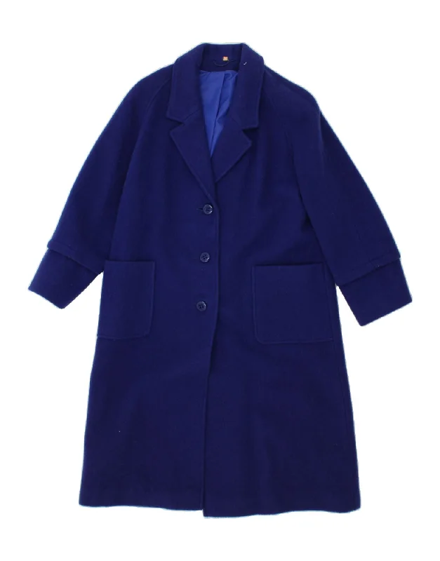 C & A Womens Overcoat UK 12 Medium Navy Blue Wool Luxe Tailored Overcoat