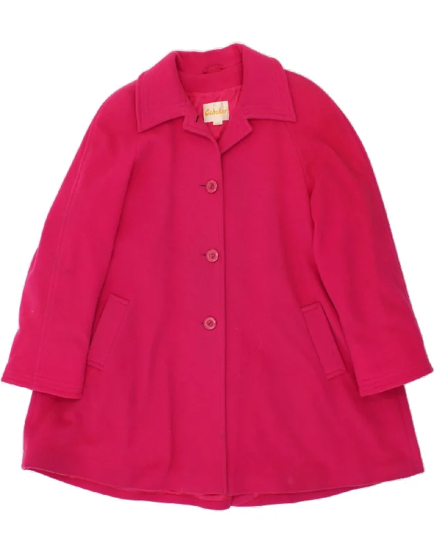 ECHELON Womens Oversized Overcoat UK 12 Medium  Pink Wool Plush Sherpa Overcoat