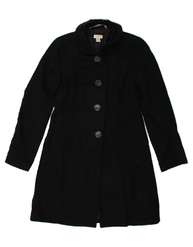 J. CREW Womens Overcoat US 0 XS Black Wool Lightweight Autumn Coat