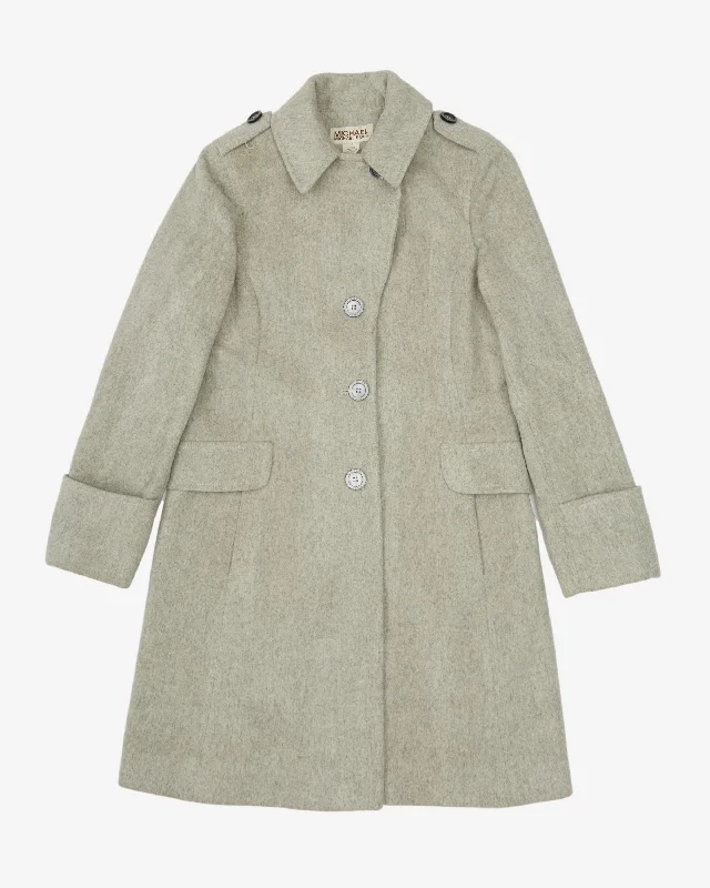 Michael Kors Grey Wool Overcoat - XS / S Warm Layered Overcoat