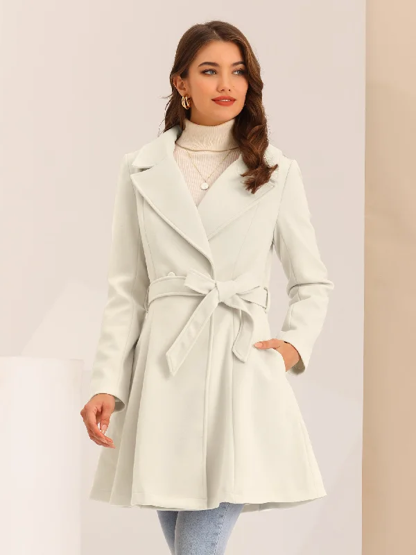 Elegant Overcoat Shawl Collar Single Winter Belted Long Coat Elegant Long Coat