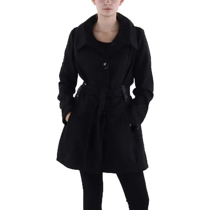 Steve Madden Womens Fleece Lightweight Overcoat Chic Oversized Overcoat