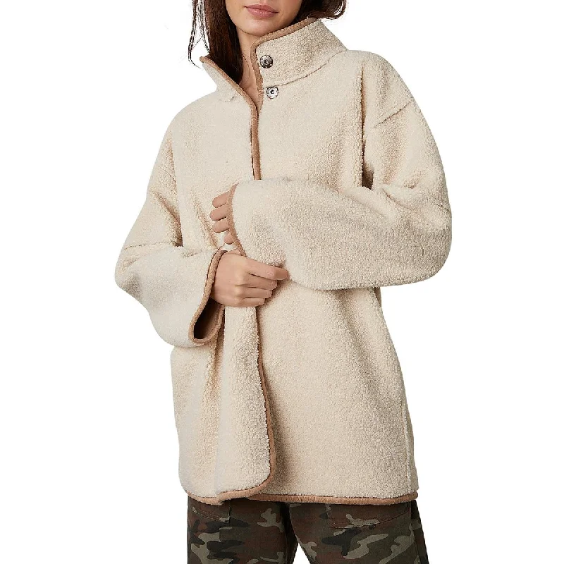 VELVET BY GRAHAM & SPENCER Womens Shearling Reversible Overcoat Vintage-Inspired Wool Coat