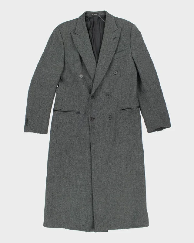 Vintage 90s Emporio Armani Wool Blend Overcoat - L Parisian Style Overcoat