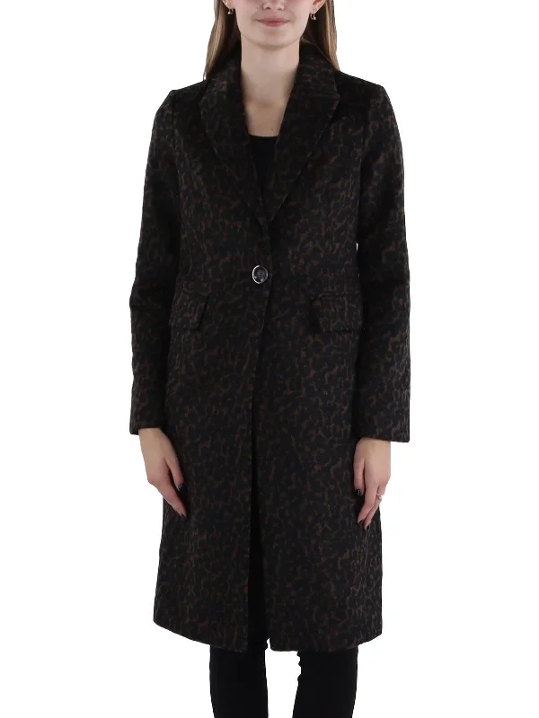 Womens Wool Blend Cold Weather Overcoat Soft Hooded Wrap Coat