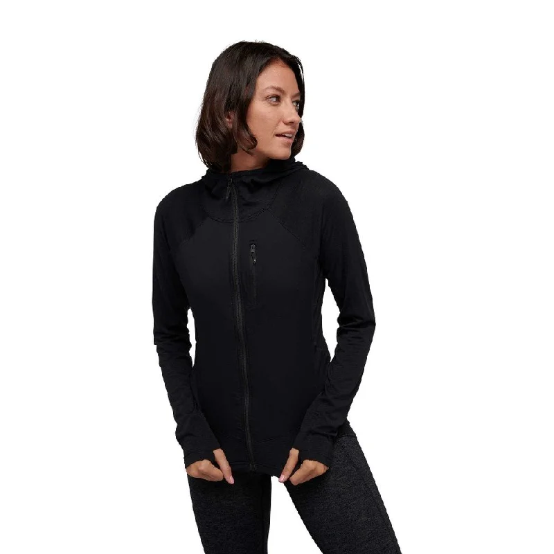 Black Diamond Women's Coefficient Lt Hybrid Hoody Hoodie with Bell Sleeves Flared Feminine