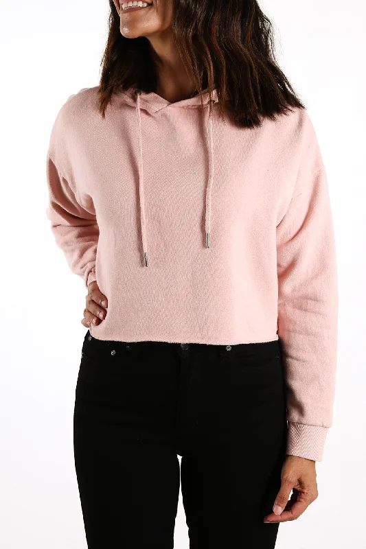 Cropped Hoody Dusty Pink Hoodie with Thumb Holes Functional Cozy