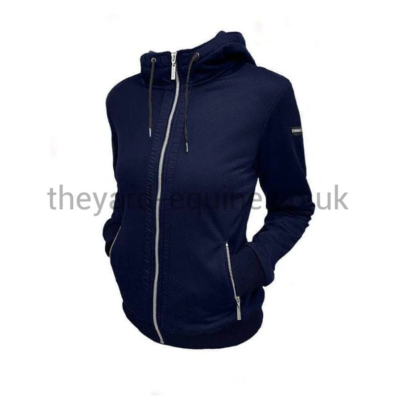 Equestrian Stockholm Hoody - Navy Hoodie with Hem Lace Feminine Delicate