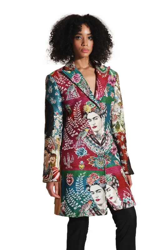 Frida Patch work overcoat Cashmere Blended Overcoat