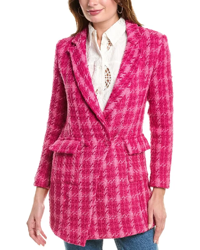 Gracia Plaid Lapel Collared Overcoat Parisian Style Overcoat