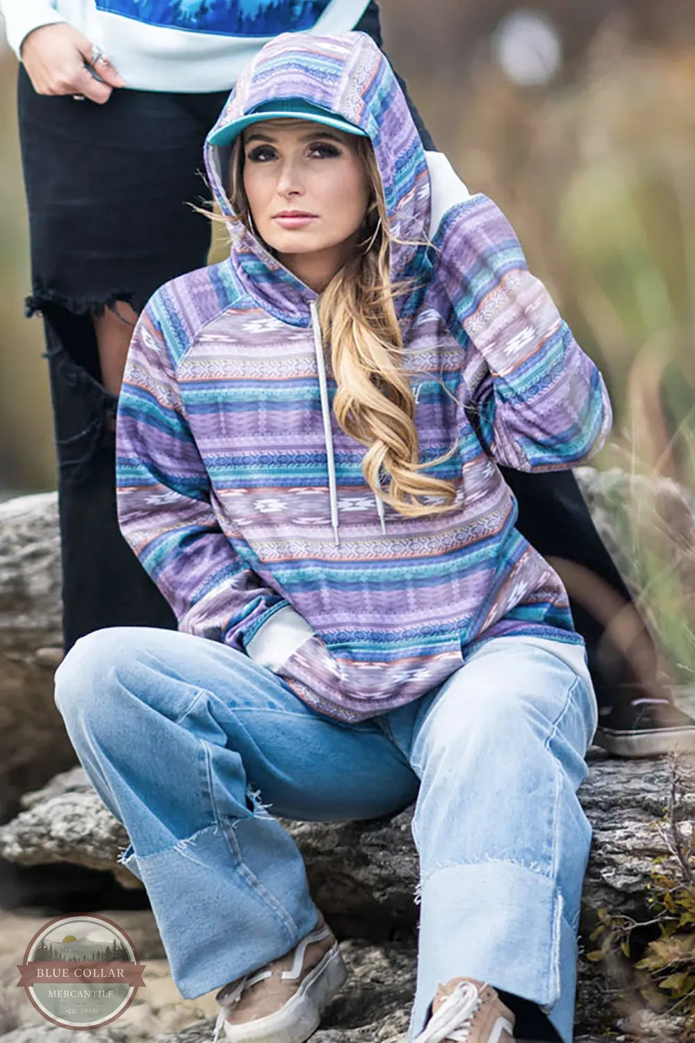 HH1260 Legendary Serape Hoody Hoodie with Toggle Buttons Decorative Unique