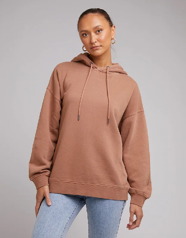 Oversized Hoody Tan Hoodie with Typography Text Message