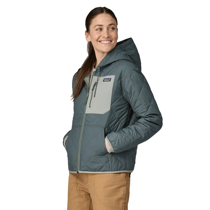 Patagonia Diamond Quilted Bomber Hoody Womens Hoodie with Batwing Sleeves Loose Dramatic