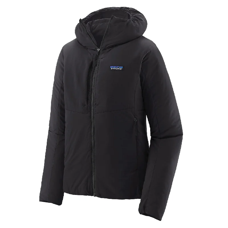 Patagonia Womens Nano Air Hoody Black Hoodie with Hem Embroidery Detailed Premium