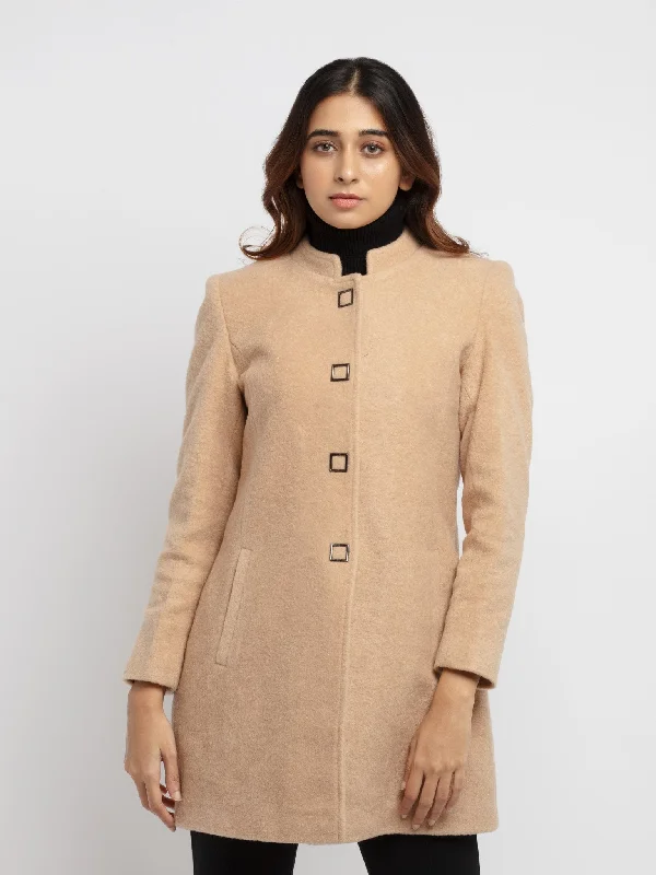 Women's Solid Long Overcoat Elegant Open-Front Coat