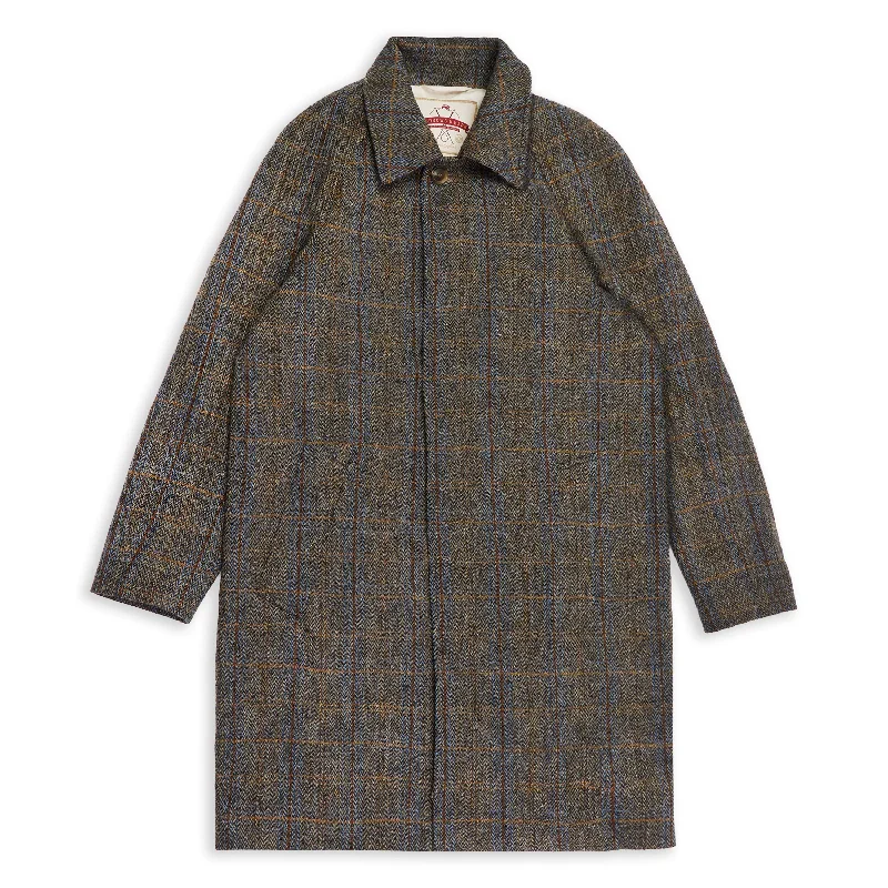 Gladstone Harris Tweed Overcoat - Herringbone Structured Blazer Coat