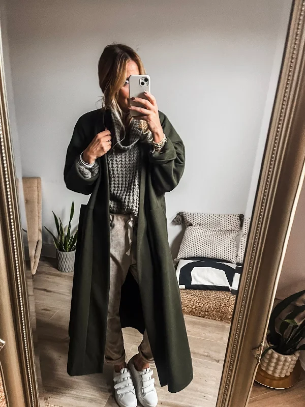 Oversized Maxi Overcoat Puff Sleeve Overcoat