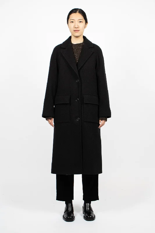 Raglan Overcoat Black Modern City Overcoat