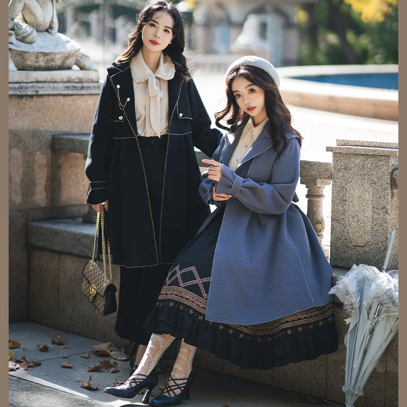 Yuansu~To Early Winter~Multicolors Lolita Winter Overcoat Longline Elegant Coat