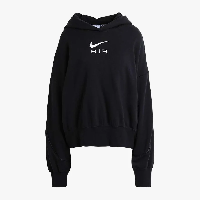 Nike Womens Air Flo Hoody Black Hoodie with Monochrome Minimalist Simple