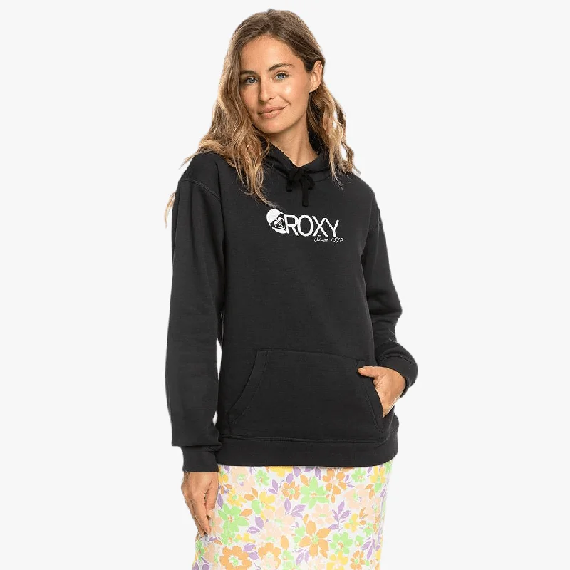 Roxy Womens Surf Stoked Hoody Brushed B Anthracite Hoodie with Pastel Soft Subtle